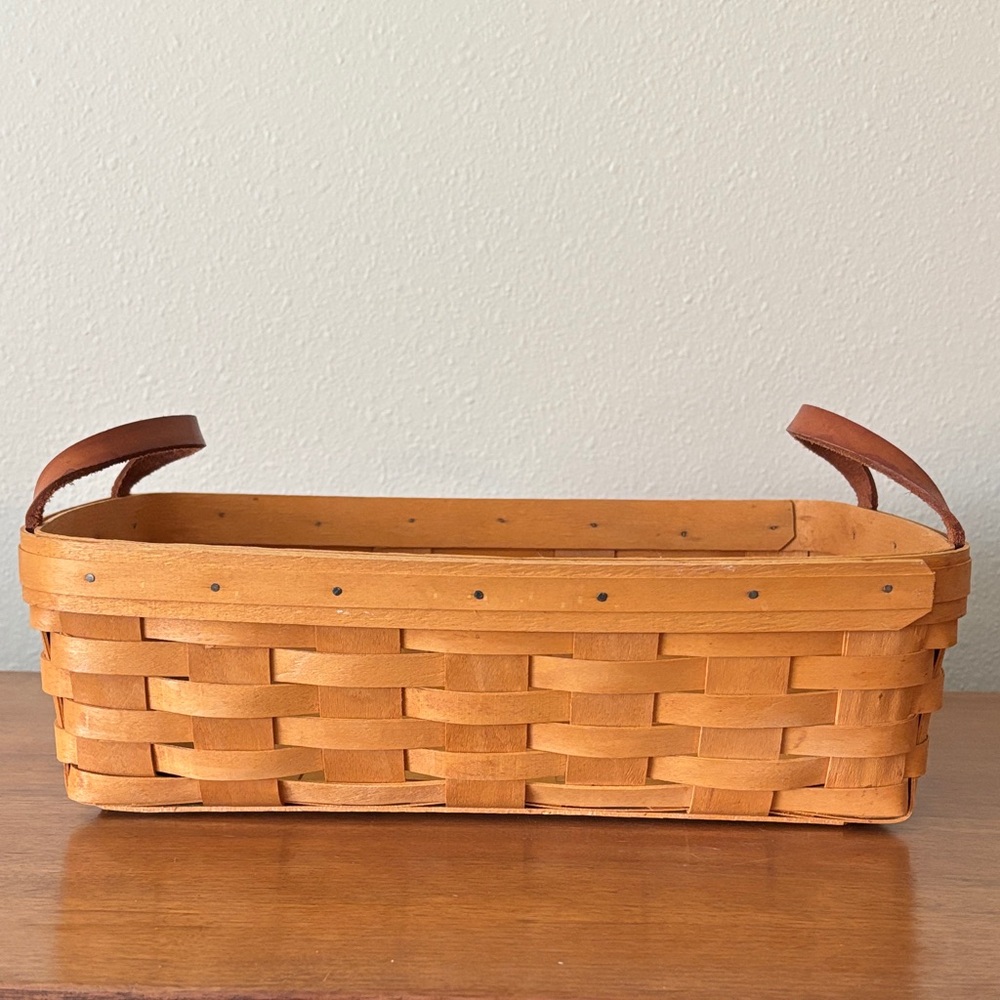 Longaberger Handwoven Pantry Basket with Leather Handles - Picture 4 of 10